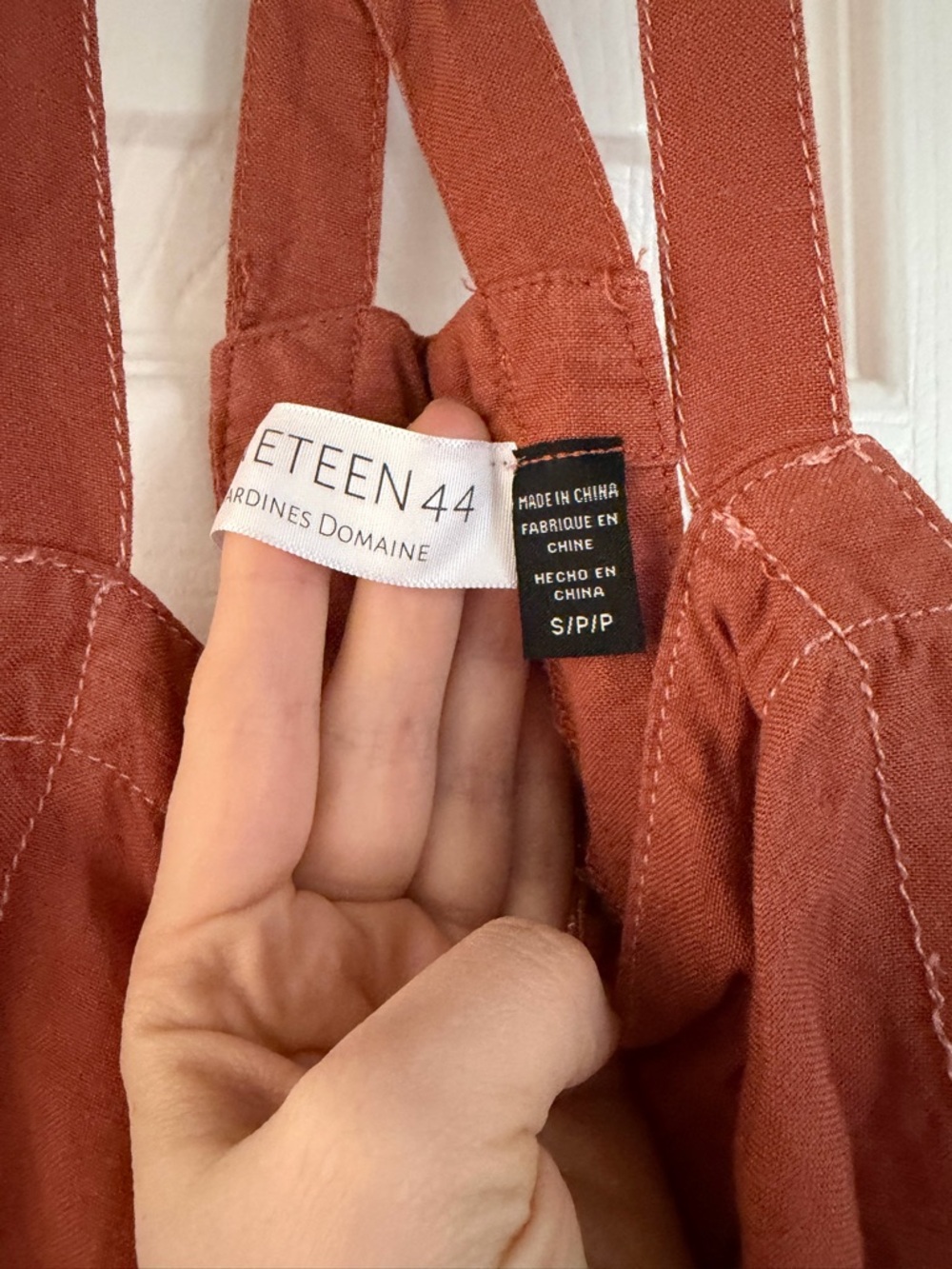 Rust-Colored Crossback Overalls - Picture 3 of 3